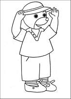 coloriage petit ours brun leve les bras